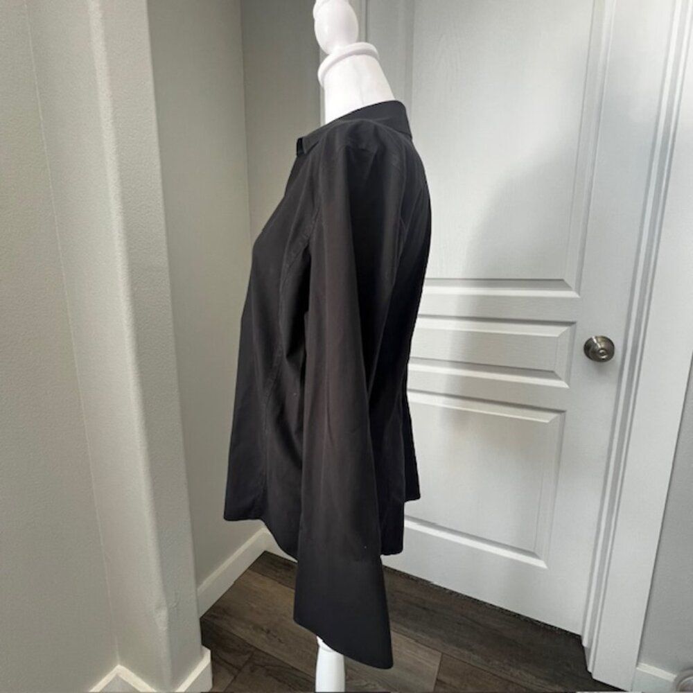 Talbots Black Wrinkle Resistant Work Wear Office Top Blouse Cotton Slimming Plus - Picture 3 of 7